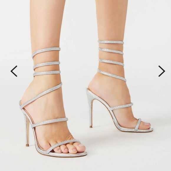 STEVE MADDEN EXOTICA SILVER STILETTO SANDAL - Picture 2 of 16